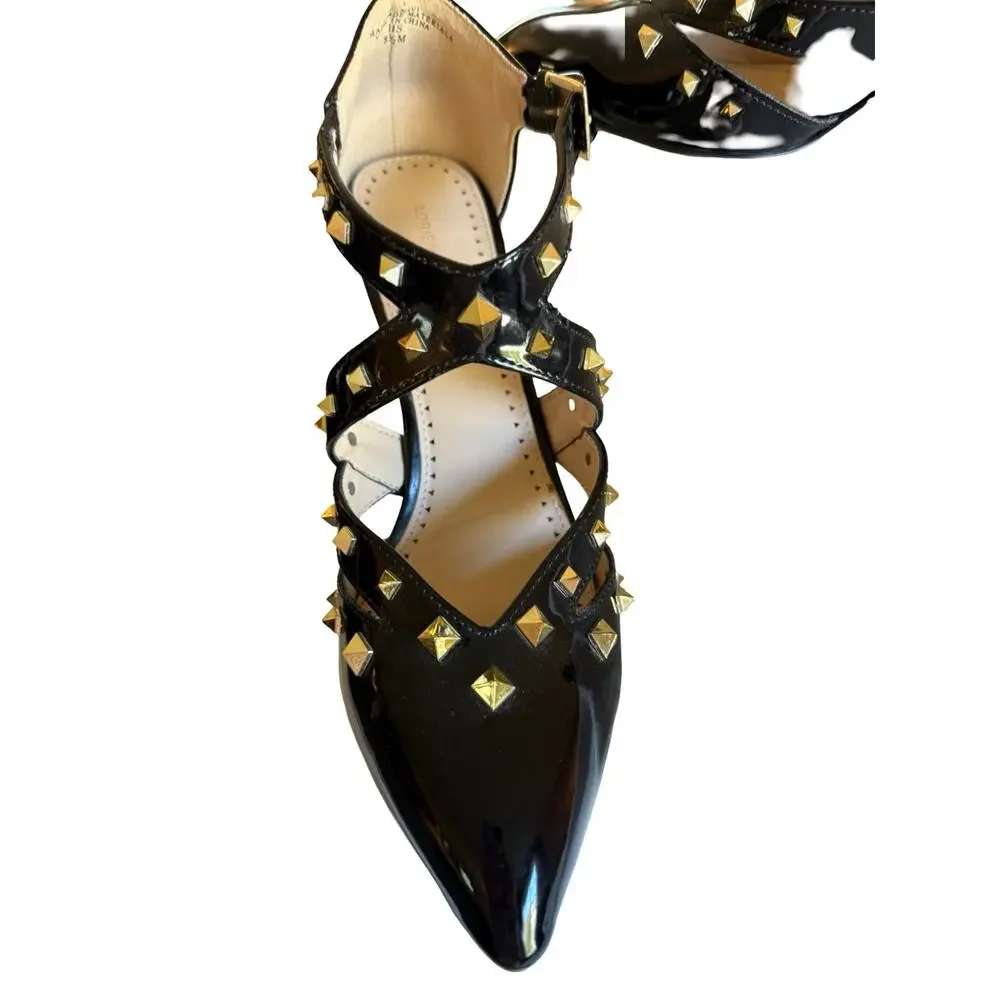 Adrienne Vittadini Shoes 8.5 NAVI Black High Heel Studded